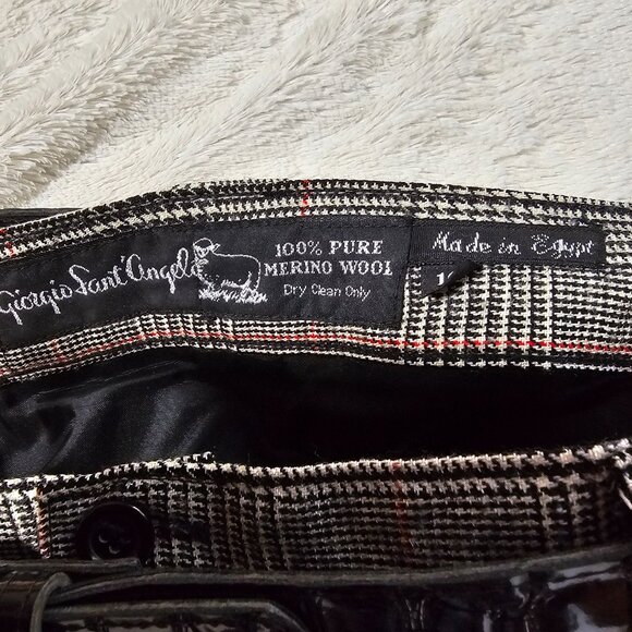 EUC GIORGIO SANT'ANGELO PURE MERINO WOOL PLEATED HIGH WAIST PLAID PANTS SZ 16 - Picture 12 of 16